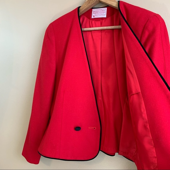 Vintage Pendleton Red Wool Black Velvet RELISTED - Picture 7 of 11